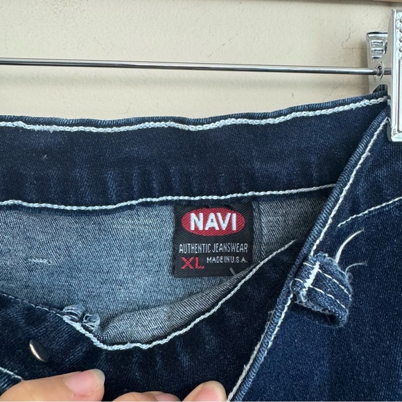 VINTAGE Y2K COLOR BLOCK DENIM MIDI SKIRT - Picture 6 of 8